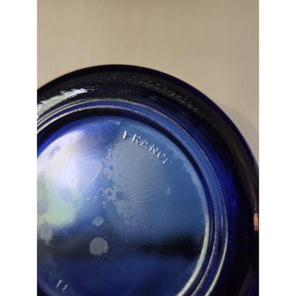 Arcoroc France Cobalt Blue Glass Mugs – Pair of 2 Vintage Retro Coffee Cups - Picture 7 of 7